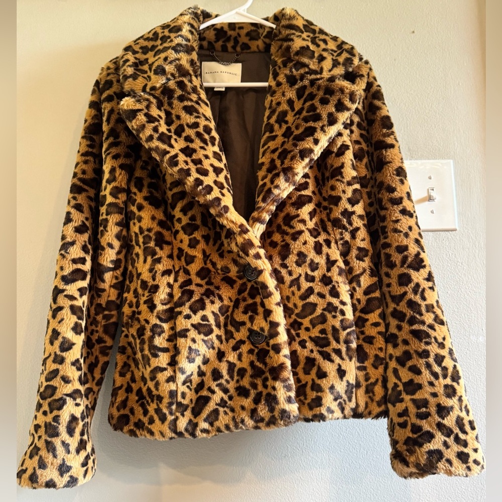 Banana Republic - Vintage Leopard Print Faux Fur Jacket